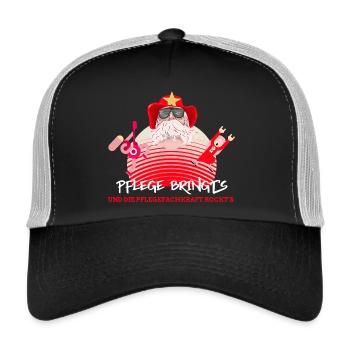 Pflege Bringt s Und Die Pflegefachkraft Rockt s - Trucker Cap - Schwarz/Steingrau - Vorne