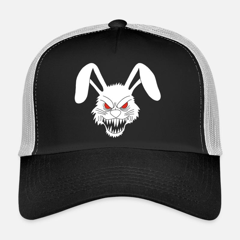 Lapin blanc démoniaque Casquette trucker 