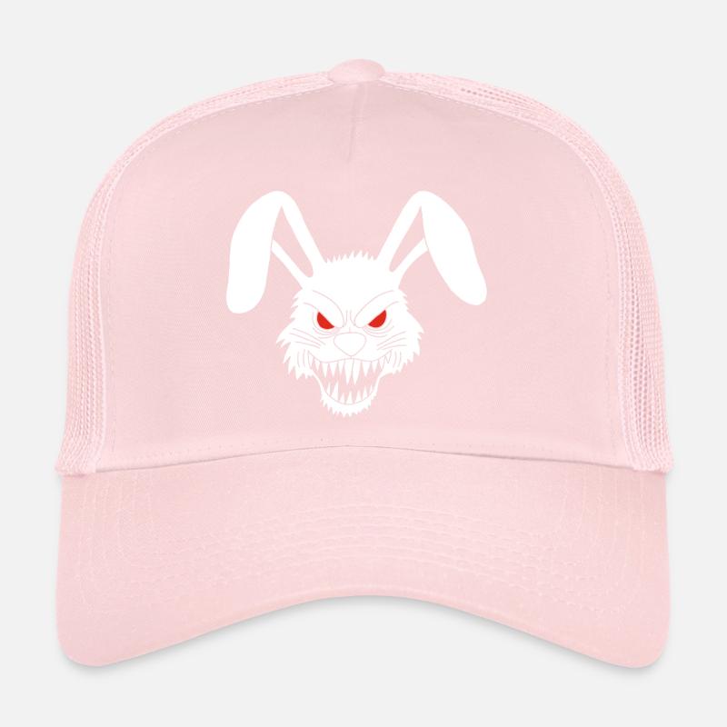 Demonic White Rabbit Trucker Cap