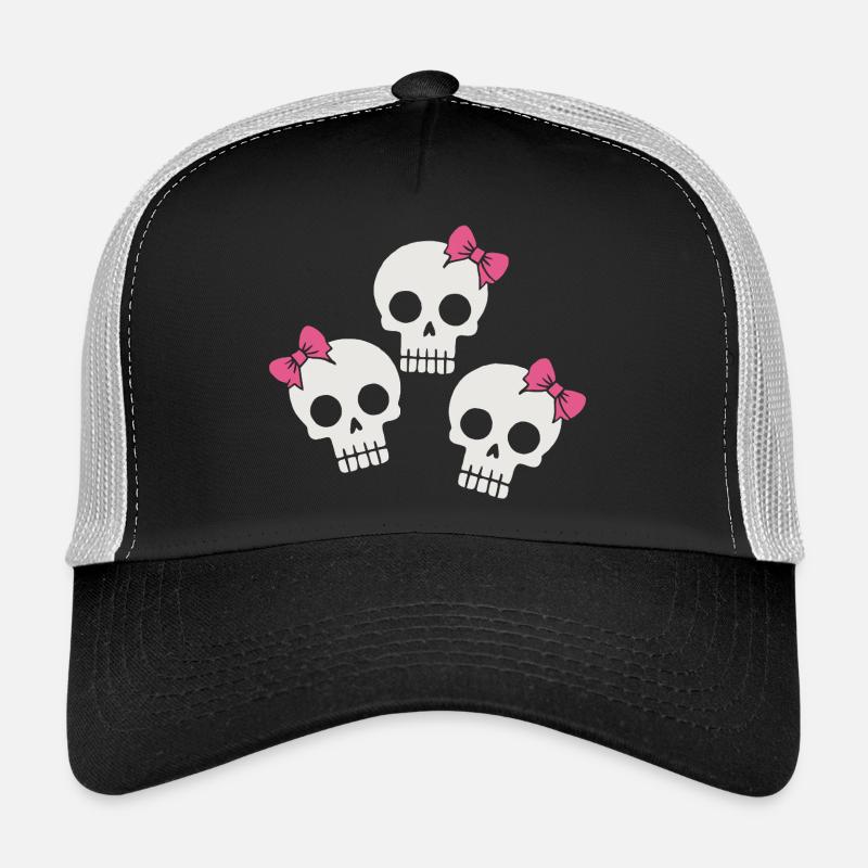 Niedlicher Totenschädel mit Schleifen Trucker Cap