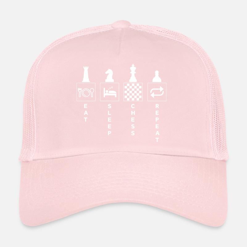 Drôle d’échecs citation manger dormir répéter Casquette trucker 