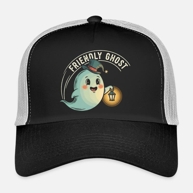 Friendly Ghost with Lantern Trucker Cap