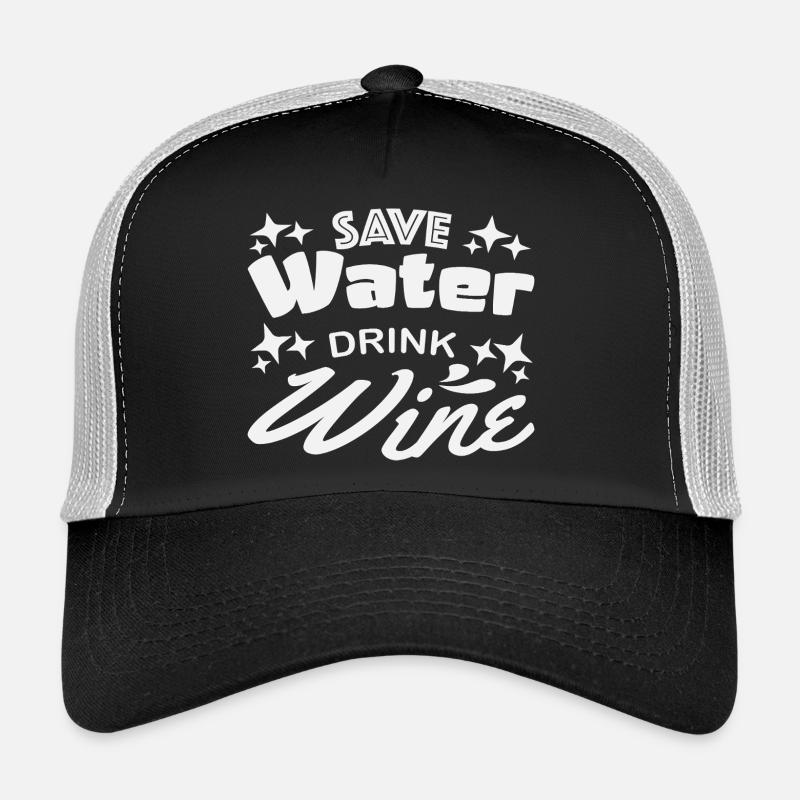 Save water drink wine - Trucker Cap - black/stone grey