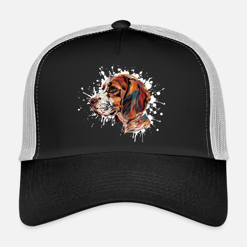 Explosion de couleurs Beagle Casquette trucker 