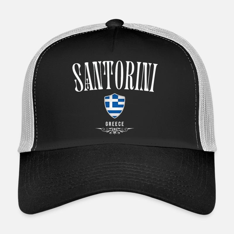 Santorini Greece, Santorini minimalist design Trucker Cap