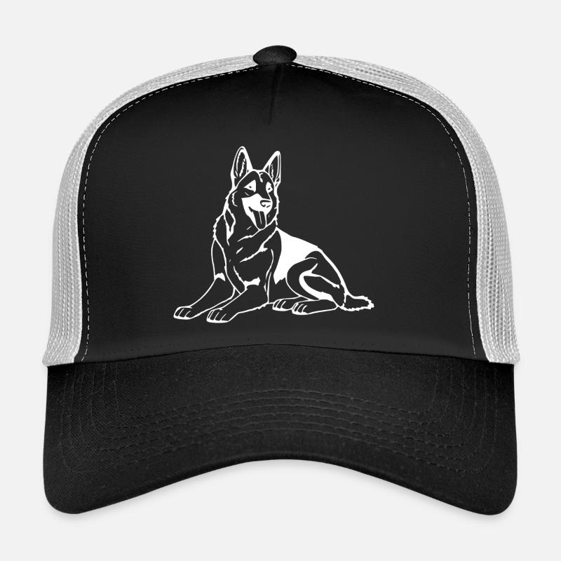 Schäferhund Hunde T-shirt Geschenk - Trucker Cap - Schwarz/Steingrau