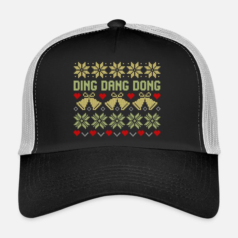 Clochette en flocon de neige à motif de pull de Noël moche Casquette trucker 