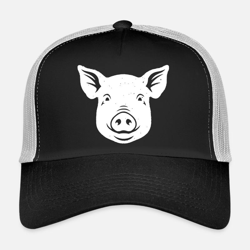 Vecteur de ferme face face de cochon Casquette trucker 