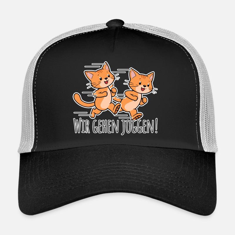 Des amis chats drôles courent ensemble ! Casquette trucker 