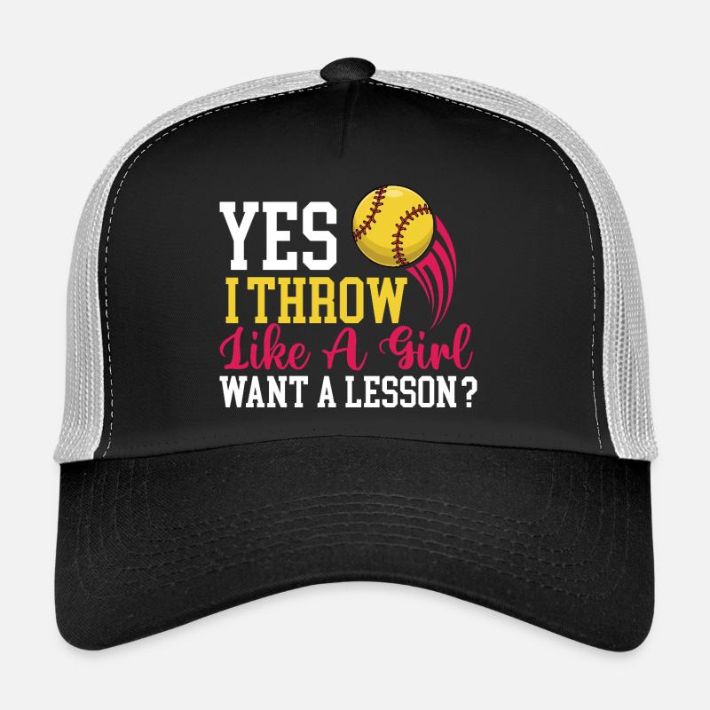 Ja, ich warf wie ein Mädchen, will eine Lektion Trucker Cap