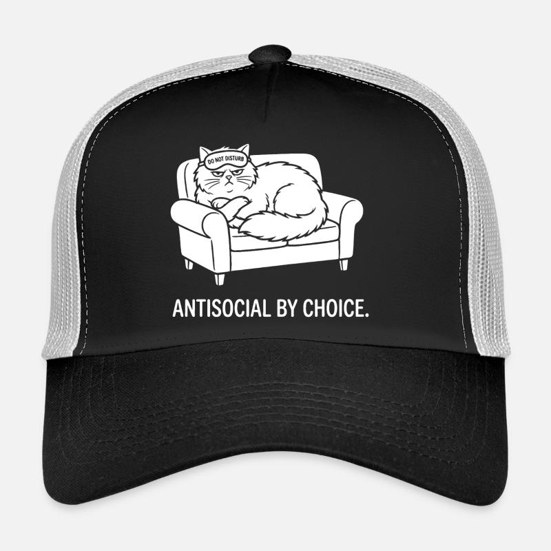 Antisocial par choix cadeau de chat Casquette trucker 