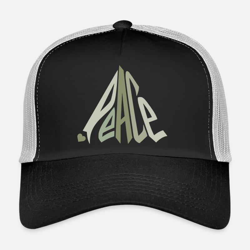 Graffiti de la paix avec un vert cœur Casquette trucker 