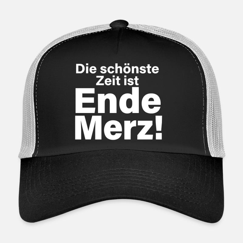 Ende Merz Typo Statement - Trucker Cap - Schwarz/Steingrau