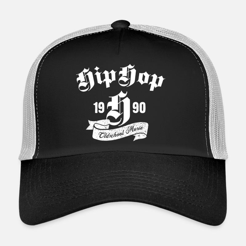 Hip Hop 1990 Gothic Tee Trucker Cap