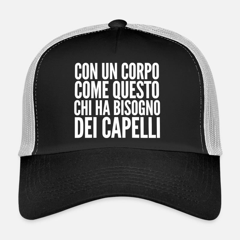 Avec des poils corporels - Lettrage drôle de chauve Casquette trucker 