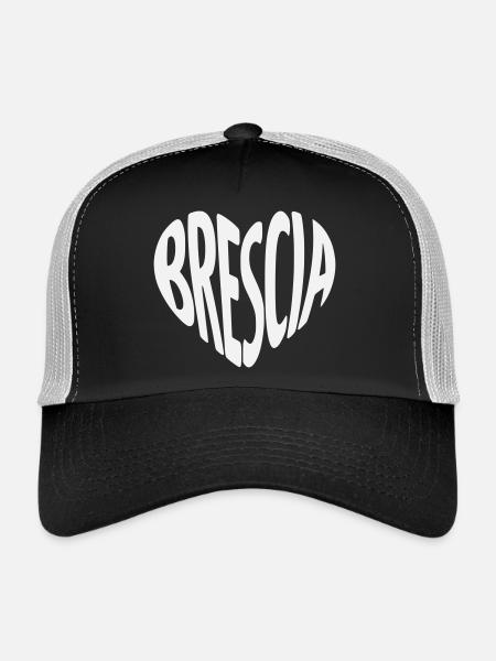 Brescia, Italie Forme du cœur - Casquette trucker  - noir/gris pierre - Devant