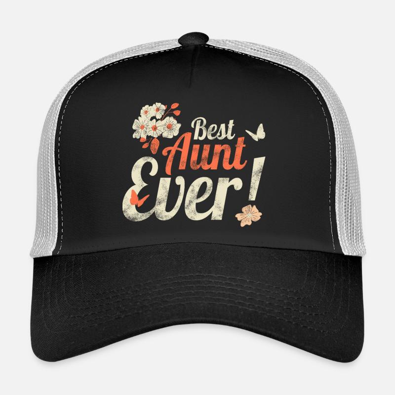 Aunt Design Best Aunt Ever Vintage Gift Trucker Cap