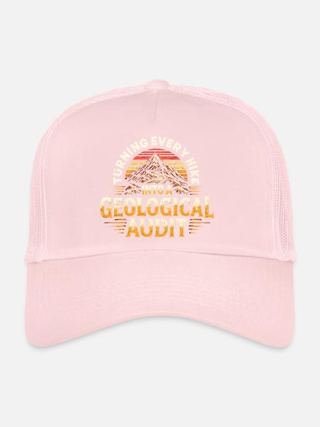 Hike as a rock check | Geology Humor - Trucker Cap - pale pink - Front
