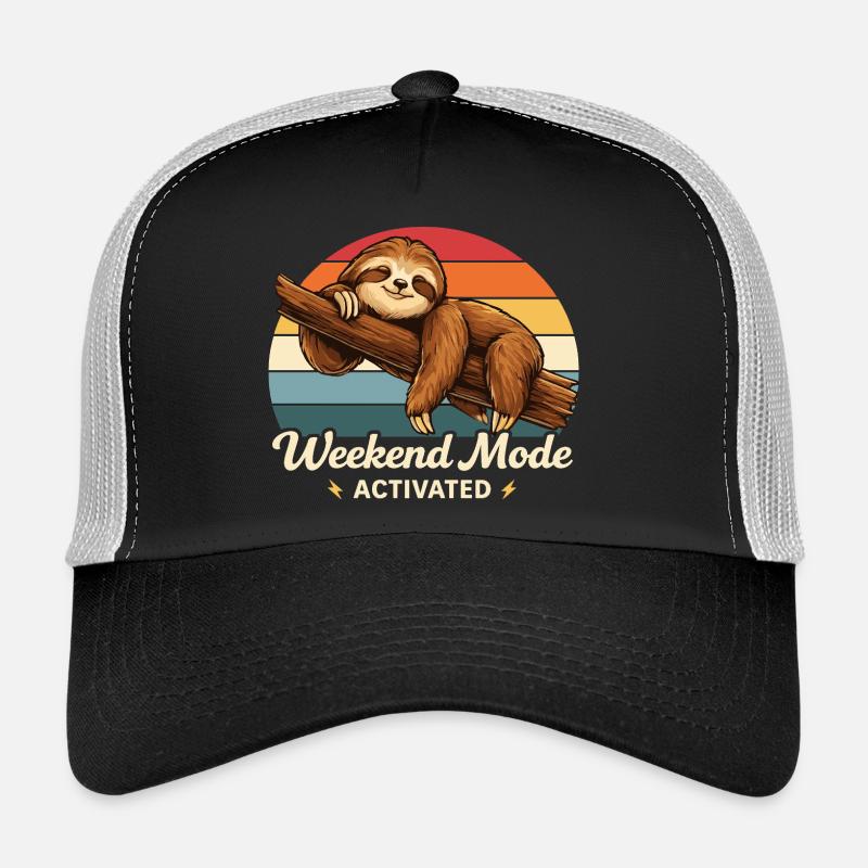 Weekend Mode Activated Sloth Shirt Funny Trucker Cap