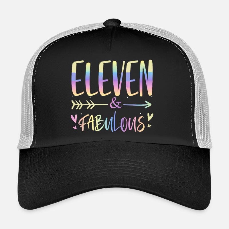 Eleven & Fabulous Rainbow Script Trucker Cap