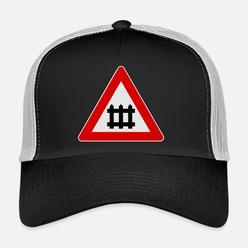 Warning train gate sign Trucker Cap