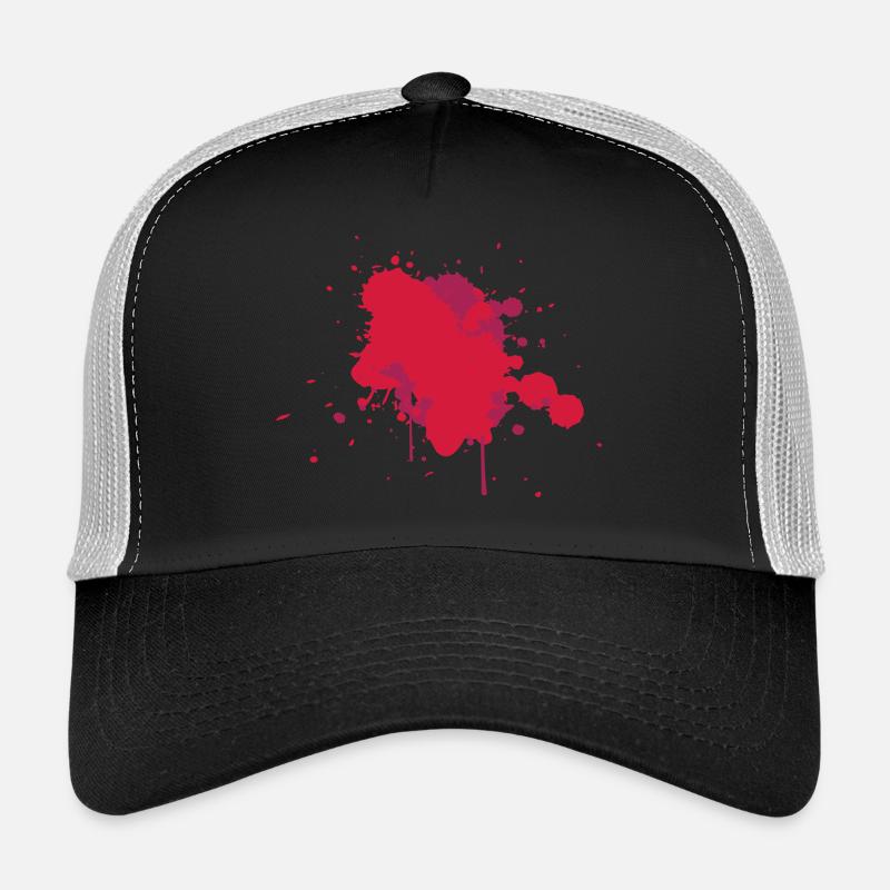 Watercolor Splash (Vector / Your Color) - Trucker Cap - black/stone grey