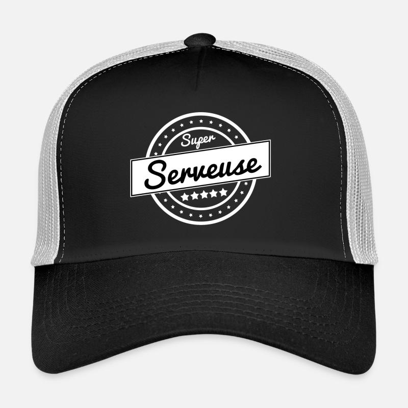 Super serveuse - blanc - Casquette trucker  - noir/gris pierre