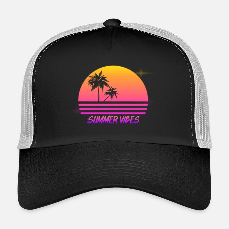 Summer Vibes Retro Synth Sunset Style Shirt Trucker Cap