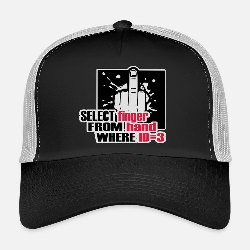 Doigt SELECT FROM main - Casquette trucker  - noir/gris pierre