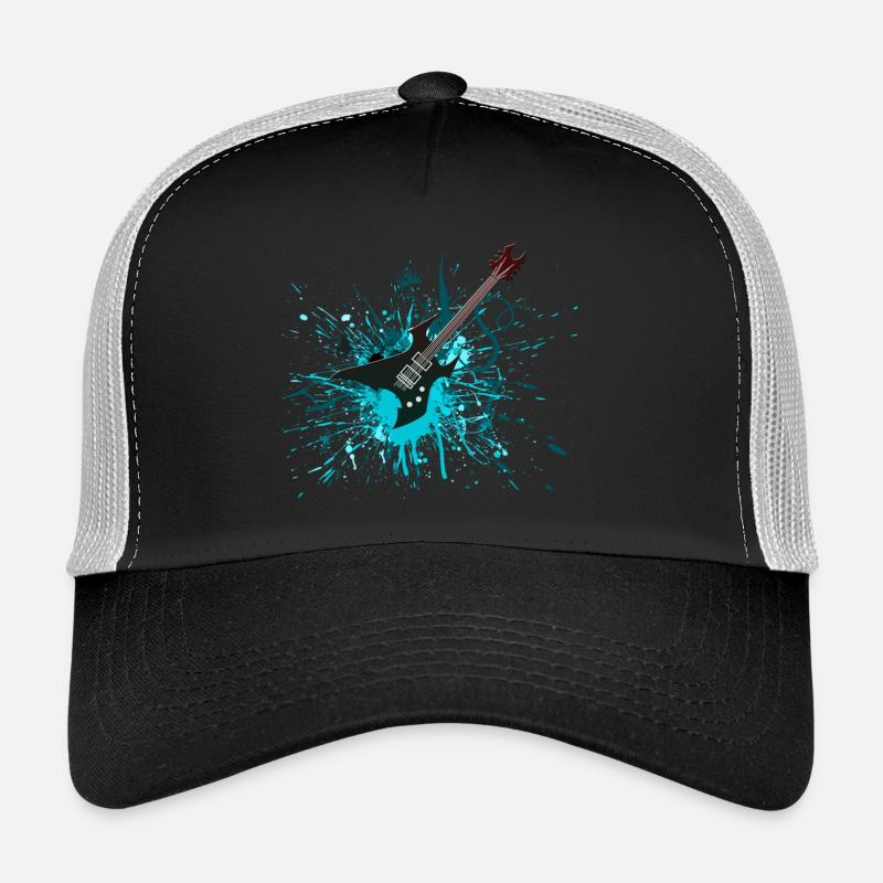 Graffiti de guitare - Casquette trucker  - noir/gris pierre