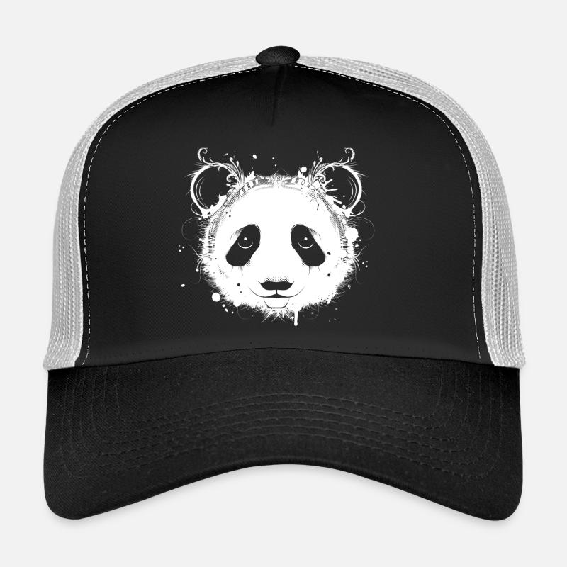Tête de panda géant - Casquette trucker  - noir/gris pierre