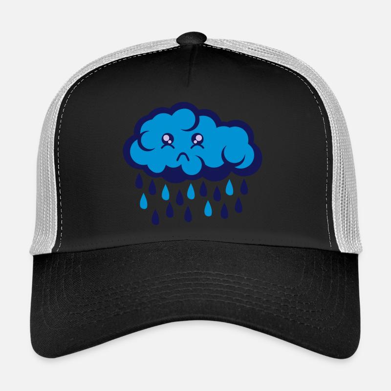 nuage dessin triste pleut pluie 802 Casquette trucker 