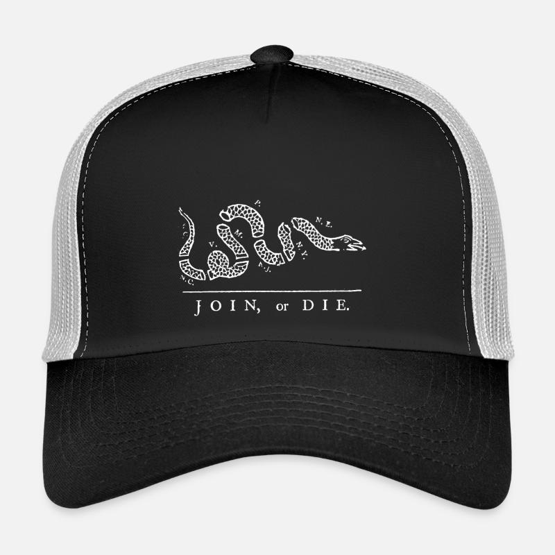 Gadsden old flag join or die franklinwhite Trucker Cap