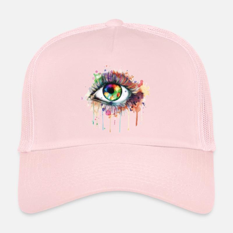 Œil arc-en-ciel Aquarelle Œil, Œil, Arc-en-ciel Casquette trucker 