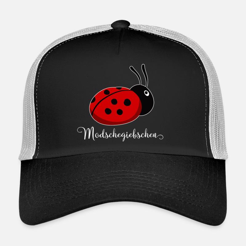 Modschegiebchen Marienkäfer Sächsisch Geschenkidee - Trucker Cap - Schwarz/Steingrau