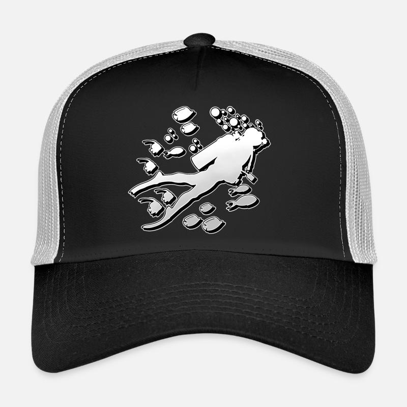 Tauchen Taucher - Trucker Cap - Schwarz/Steingrau