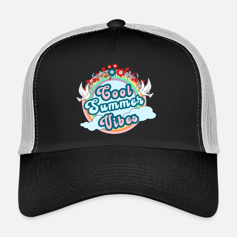 Cool Summer vibes, summer jitters - Trucker Cap - black/stone grey