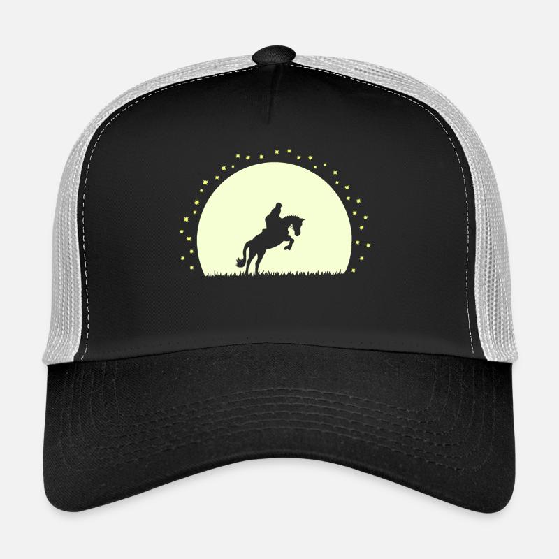 Silhouette Cheval Équestre Nocturne Casquette trucker 