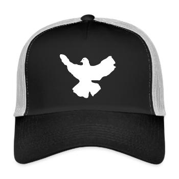 Weiße Friedenstaube - Trucker Cap - Schwarz/Steingrau - Vorne
