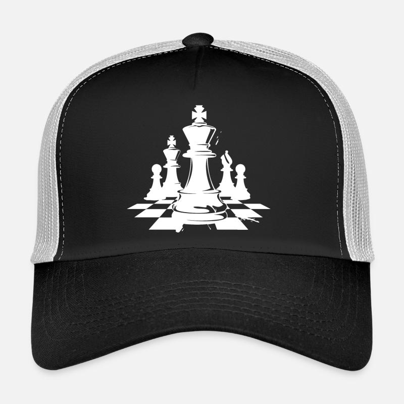 Skakbrikker Tegning - Trucker cap - sort/stengrå