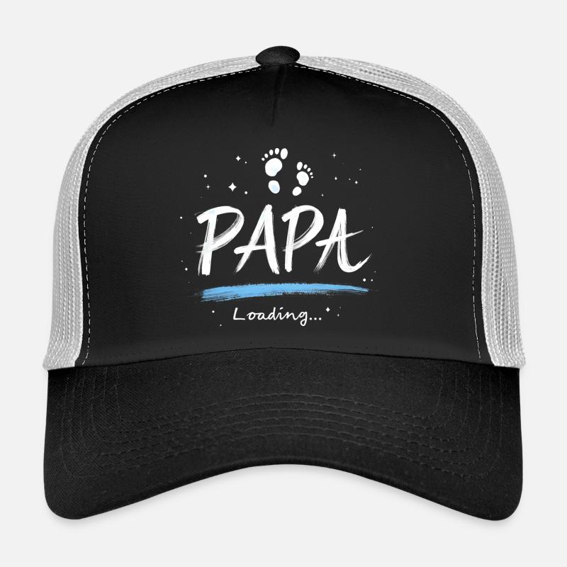 Papa 2025 Loading Geschenk für werdende Väter - Trucker Cap - Schwarz/Steingrau