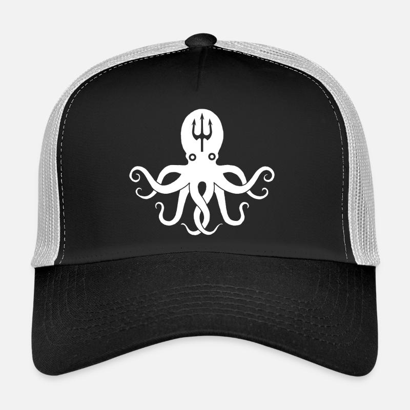 Pieuvre blanche Casquette trucker 