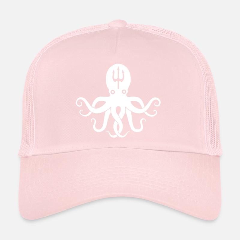 Pieuvre blanche Casquette trucker 