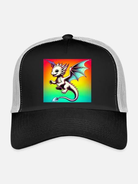 Drache - Trucker Cap - Schwarz/Steingrau
