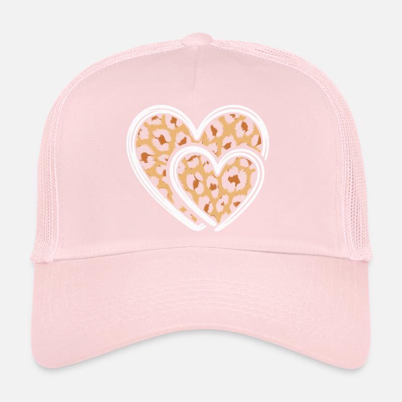 Coeur avec imprimé léopard Casquette trucker 