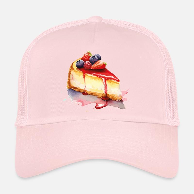 Cheesecake Watercolor Fruit Graphic Trucker Cap