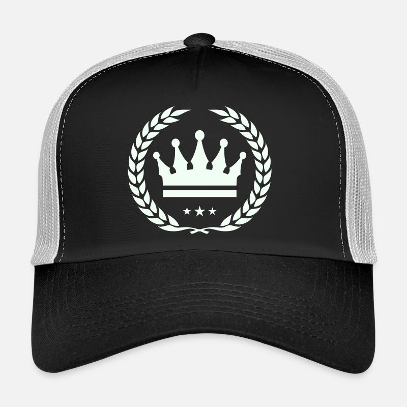 Crown Foliage Emblem Design Trucker Cap