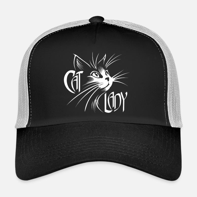 Cat Lady Katze Katzen - Trucker Cap - Schwarz/Steingrau