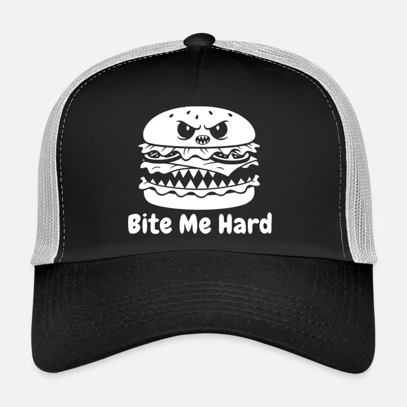 Angry hamburger bite design Trucker Cap