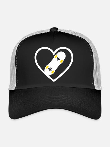 Skateboard Heart Street Sport Passion - Trucker Cap - black/stone grey - Front